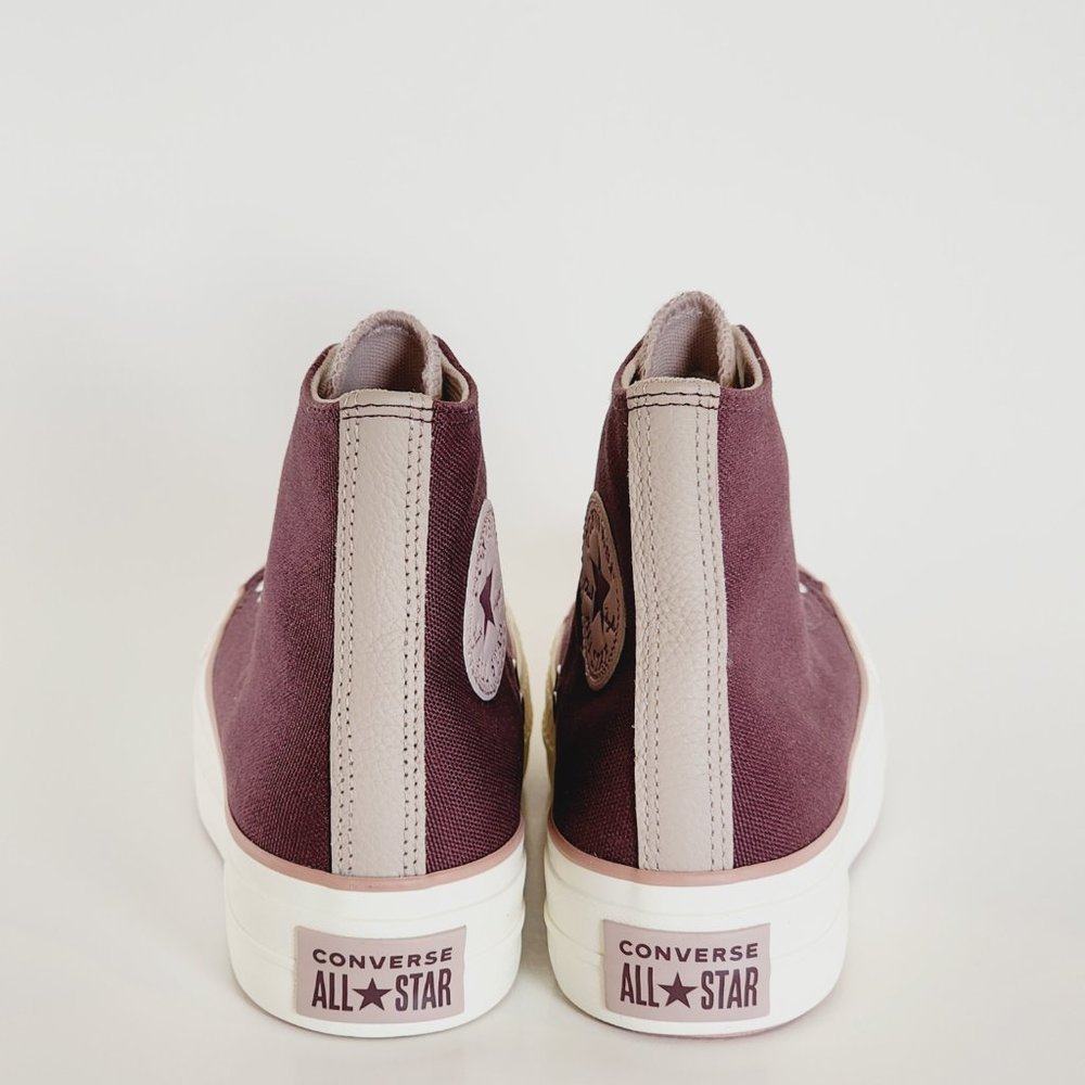Converse CTAS Hi Lift Dark Wine/Stone Mauve Women's Platform Sneaker A03721C NWT - Picture 5 of 6